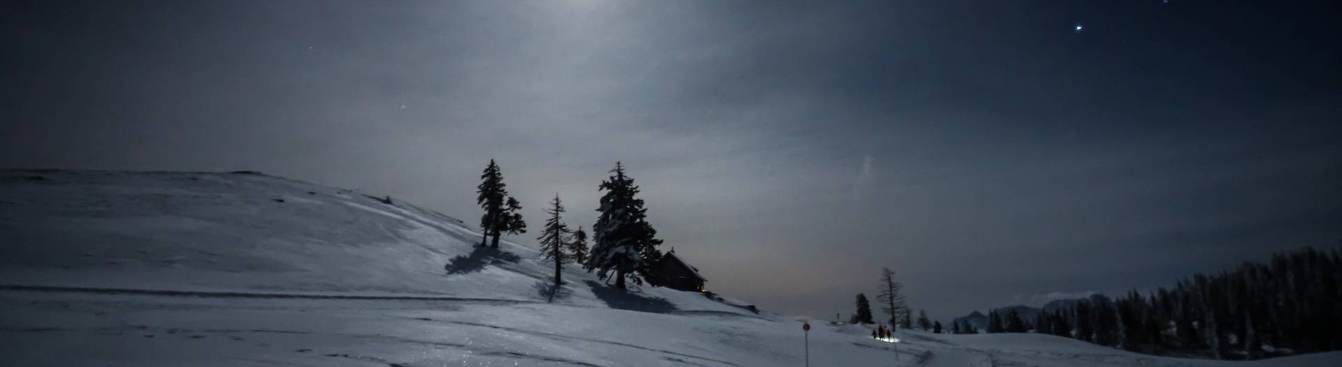 Geführte Vollmond-Schneeschuhwanderung in Kärnten - im Naturpark Dobratsch.