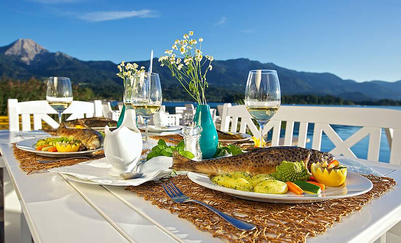 Abendessen am Faaker See