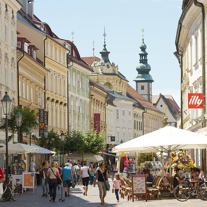 Klagenfurt Altstadt Alter Platz Fussgaengerzone