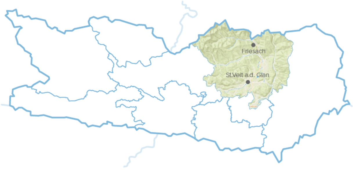 Region Mittelkaernten map Region Mittelkaernten map