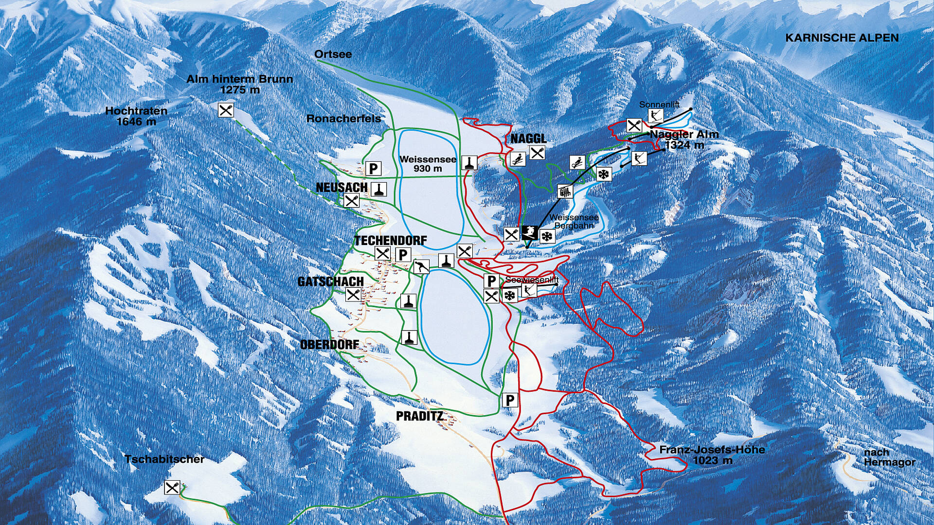 Skigebiete 2017 2018 Panoramakarten 7 Weissensee